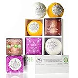 Ancient Soaps – Ziegenmilch-Set ohne Duft – Shebutter-Seife, Bittersalzbad, Kokos- und Honigseife – Vegane Riegel mit Oliven-, Kokos- und feuchtigkeitsspendenden ätherischen Bio-Ölen (1 Box-4 Soaps)