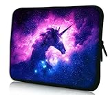 Funky Planet Schutzhülle für Apple MacBook Air Pro Dell Lenovo Samsung Asus Computer Tablet oder iPad mehrfarbig Einhorn 17' SLEEVE