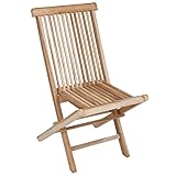 Spetebo Teak Klappstuhl Natur Exclusiv - 90 x 50 cm - klappbarer Gartenstuhl aus unbehandeltem Teakholz - Holz Garten Balkon Terasse Stuhl zusammenklappb