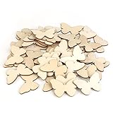 TINKSKY 50 Stück Holzscheiben Diy Holz Deko Holz Scheiben Scheiben unvollendete Schmetterling H