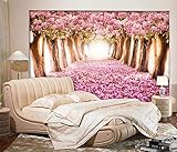 YIERLIFE 3D Wandbilder Selbstklebend Kinderzimmer Romantischer rosa Kirschbaum Mehrere Größen und Stile, Wandbild Tapete Fototapete Tapete Wohnzimmer TV Hintergrund Schlafzimmer Decke Zimmer Home W