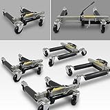 ms-point BITUXX® 4 Stück PKW Rangierhilfe Rangierheber hydraulisch Wagenheber Auto Rangierroller Rangierheber belastbar bis 680 kg pro Rang
