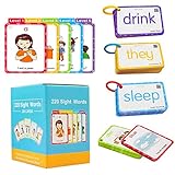 H&W Sight Word Englische Wortkarten, 220 Sight Word Flash Cards, Englische Lernkarten für Kinder, geeignet für 4-9 Jahre alte Kindergarten und erste, zweite und dritte Klasse Wort F