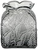 XIAOCHUN Vase, Glas, Blumenvase, transparente Vase, Couchtisch, Sofa, Tisch, Innenvase, Blatt, geprägt, dick, solide Vase, Jardiniere (Farbe: Grau, Größe: 14,5 x 14,5 x 19 cm)