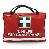 1. Hilfe Tasche für Brautpaare - 28x18x8cm groß | Lustiges Geschenk zur Hochzeit oder als Verpackung für Geldgeschenk - | Ideales Hochzeitsgeschenk für Brautpaare (rot - Brautpaare, ohne Inhalt)