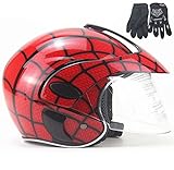 FQXM Kindermotorradhelme, Jungen und Mädchen, Outdoor-Sporthelme, Kinderradroller-Motorrad-Helmhandschuhe, geeignet für 3-8 Jahre alt,B