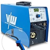 Mig Mag Schweissgerät - Fülldraht Schweißgerät - Schutzgasschweißgerät mit 205 Ampere & Elektrodenschweißfunktion mit 170 Ampere | Auto. Drahtvorschub - 2&4 Takt - Inverter - von Vector Welding
