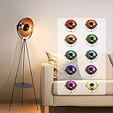 Industrielle RGB-Stehlampen mit Regalen, LED-Farbwechsel-Stehlampe für Wohnzimmer Bauernhaus Vintage Lampenschirm Stativ Schwarze Lampe mit Fernbedienung für Büro, S