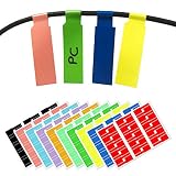 10 Farben, 300 Stück, Kabel Etiketten Selbstklebend Kabelbeschriftung A4-Format, für Laserdruck