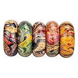 UNWSTYU Damen-Armreif aus Naturholz, florales Muster, gestreift, Holzschmuck, Armband, handgefertigt, Charms, Ethno-Stil, Vintage-Stil, für Frauen und M