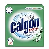 Calgon Hygiene+ Tabs – Schutz vor Kalkablagerungen und Schmutz – Wasserenthärter mit Hygieneschutz für die Waschmaschine – 1 x 60 Tab