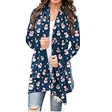 ZYUD Weihnachtsstrickjacke Damen Lange Strickjacke Weihnachtsmann Jacke Weihnachten Damen Langarmshirt Strickjacke Lang Winter Elegant Pullover Cardigan Wintermäntel Übergangsjacke Xmas Sw