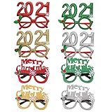 SOIMISS 8 Stück Weihnachtsfoto Brille Rahmen Kinder Weihnachtsbrille Neuheit Brille für Weihnachtsdek