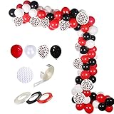 109 Stück Schwarz Rot Konfetti Ballon Kit - 12 Zoll Schwarz Rot Weiß Konfetti Ballons Für Babyparty Geburtstagskleid Abschlussfeier Casino Party Dekoration Lieferung