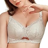AILIVIN Bequemer, weicher BH für den täglichen Gebrauch, kabellos, Minimizer-Bralette, 32-40(B-DD), Weiß (White Asparagus), 80B