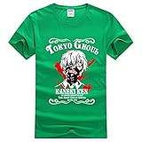 Tokyo Ghoul Anime T-Shirts Herren Damen Rundhals Kurzarm Tops Tees Grün M