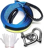 MAIKEHIGH Abschleppseil 5 cm x 5 m, 17,600 lbs (8 Tonnen) Recovery Tow Strap Kit Für Off-Road Recovery & Abschleppen Heavy Duty Polyester Weather Resistant Verstärkte Looped Ends 2 Safety Hook