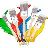 Pinselset Holzgriff, Profi Malerpinsel Set, Borstenpinsel Flachpinsel Set, Lasurpinsel Premium Lackierpinsel, Pinsel Holz Streichen, Beizpinsel Lasurpinselset (25.4mm/38.1mm/50.8mm/63.5mm)