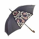 MARY SAM'S Umbrella, klassisch schwarz Gold grau braun, stabil leicht, Stockschirm mit Holzgriff Damen Herren, Auf-Automatik Regenschirm windfest, wasserabw