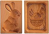 2/5 Stück Keksstempel aus Holz geschnitzt, Keksformen mit Tiermotiven für Halloween, Weihnachten, Geburtstag, Party (Größe: 2 Stück, Farbe: #02)