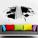 Design Reifenspuren Offroad Auto Truck Race Club Muddy Road Splash Garage Reparatur Werkstatt Vinyl Wandaufkleber Aufkleber Schlafzimmer Studio Wohnkultur Wandb