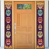 Dia De Los Muertos Veranda-Banner Sugar Skull Halloween Mexiko Day of the Dead Party Outdoor Indoor Veranda Wand Hof Matle Kamin Dek