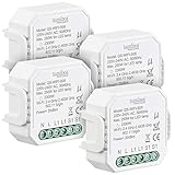 Luminea Home Control WiFi Schalter: 4er-Set WLAN-Unterputz-Lichtschalter,App, für Siri, Alexa&Google Ass. (Unterputz Schalter)
