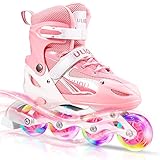 Inline Skates Kinder mit Leuchtenden Rädern, ULIOLI Inliner Einstellbarer Größe Unisex für Mädchen und Jungen, Spaßsport im Freien Rollerblades für Anfäng