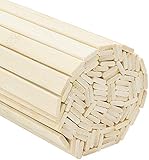 BELLE VOUS Bambus Holzstäbe Extra Lang zum Basteln aus Naturholz (100 STK) - 40cm Stabile Holzstäbchen Holzdübel Rechteckige Bastelstäbchen aus Holz Bambusstäbe Bambusstangen zum B