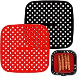 Air Fryer Matten Liners Packung von 2 Quadrat Antihaft-Silikon-Zubehör (7.5 inch/19cm)