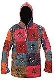 Ezhippie Herren Sun Acid Wash Patchwork Kapuzenhemd, 3XL