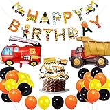 Geburtstag Party Dekoration, Latex Luftballons, Folienballon, Kindergeburtstag Deko, mit Happy Birthday Banner, für Kinder Geburtstagsfeier Event Dek