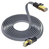 Lan Kabel 1m,Yurnero Gigabit CAT 8 Netzwerkkabel Ethernet Flach Internet Patchkabel RJ45 kabel 40Gbits/2000MHz,Schneller als cat7 / cat6, für/Router/Modems/Sw