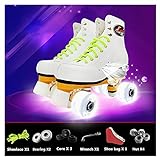 HYFDGV Rollerskates Rollschuhe Vierrunden Roller Skates Frauen Jungenmädchenkinder, gibt gewöhnliche, weiße Licht, farbiges Licht, DREI Radoptionen, R