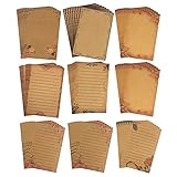 72 Blätter A5 Mittelalterliches Papier Vintage Briefpapier Kraftpapier Brief Papier, DIN A5 Briefpapier Vintage Schreiben Briefpapier für Hochzeits Einladung Grußkarten Liebesbrief Schatzk