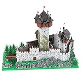 YOUX Bausteine Architektur Modell für Burg Falkenstein MOC-65340, 15539 Klemmbausteine Konstruktionsspielzeug Haus Bausteine Bausatz Modular Haus Bausteine Kompatibel mit Lego H