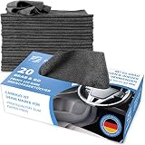 Carbigo® Box mit 20x Profi Mikrofasertücher – Saugstarke Auto Reinigungstücher Dank weicher Mikrofaser – Praktische Microfasertücher für Auto und Haushalt – Mikrofasertücher Auto 25x25