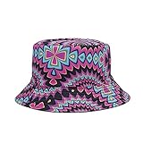 GTN Sommer-Anglerhut, wendbar, Harajuku Bucket Hüte für Damen und Herren, Street Hip Hop Cap Regenbogen Tie Dye Bedruckt Angelmü