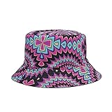 GTN Sommer-Anglerhut, wendbar, Harajuku Bucket Hüte für Damen und Herren, Street Hip Hop Cap Regenbogen Tie Dye Bedruckt Angelmü