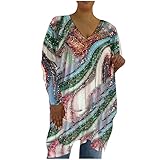 Oberteile Damen Elegant V-Ausschnitt Bluse Damen Oversize Sweatshirt Damen Lang Lässige Blusen Damen Bedrucktes Pullover Damen Sweatshirt Lockere Tshirts Damen Tops Langarmshirt Damen Top