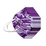 Jiaba 10-100 Stück Erwachsene Farblich Leopardenmuster mit Tarnmuster drucken 5-lagige atmungsaktive staubdichte Bandana für Männer und Frauen, 20.10.30.50/100 Stück (10X, E)