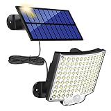 Solarlampen für Außen, MPJ 106 LED Solarleuchte Aussen mit Bewegungsmelder, IP65 Wasserdichte, 120°Beleuchtungswinkel, Solar Wandleuchte für Garten mit 5m Kab