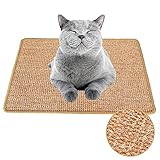 Xnuoyo Katzen Kratzmatte, Katze Teppich Rutschfester Kratzbaum Matte Rutschfestes Katzenkrallen Pflege Spielzeug Natürliches Sisalmaterial Neue Katzenpfoten-Schleifmatten (40CM*60CM)