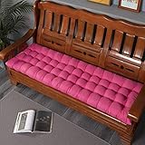 Dickes Sitzkissen Weiches Garten-Gartenpolster für den Außenbereich Patio-Möbelmatte für den Innenbereich Rutschfestes Schaukelpolster für Reisen Sofa 2-3 Sitzplätze (Pink 53 x 150 x 8 cm)