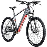 Zündapp Z808 E-Bike 27,5 Zoll E-Mountainbike Fahrrad EMTB Hardtail 650B Pedelec Fahrrad Elektrofahrrad (schwarz/rot, 48 cm)