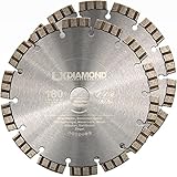 LXDIAMOND 2x Diamant-Trennscheibe Ø 180mm x 22,23mm PREMIUM Turbo Beton Stein Mauerwerk passend für Diamantfräse Schlitzfräse Mauernutfräse Mauerschlitzfräse Wandfräse Diamantscheibe 180