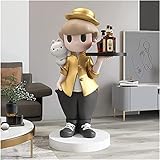 YYDSA Mode-Skulptur Prinz Puppe Figur Harz Statue Modern Mode Wohnkultur Handwerk Skulptur Wohnzimmer Dekoration Moderne Kunst (Color : Gold, Size : 80CM)