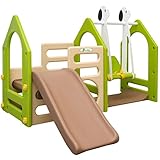 LittleTom Indoor Spielplatz ab 1 Jahr 155x135 Baby Spielturm Rutsche mit Schauk