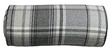 McAlister Textiles Boutique Deluxe | Heritage Nackenrolle im Tartan-Muster kariert inkl. Füllung 45cm x 20cm in Anthrazit | Deko Nackenkissen Schottenk