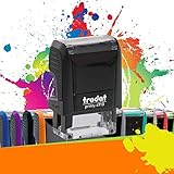 Trodat Printy 4910 -Selbstfärbendes Stempelkissen - stempelkissen mit Wunschtext personalisieren - 2 Zeilen - 26 x 9 mm - 10 Farben erhältlich (Noir – Schwarz)